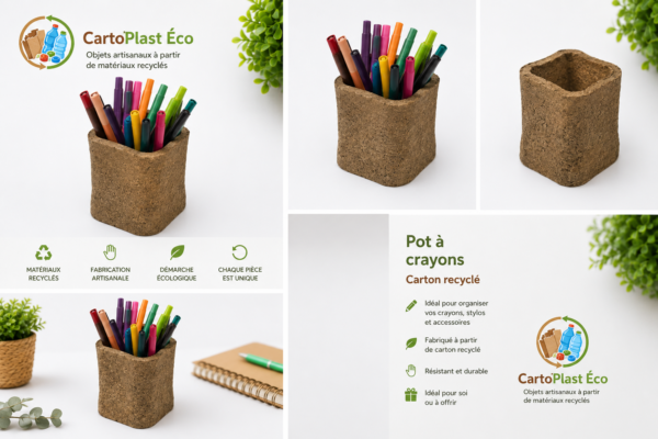 Pot de rangement – pâte de carton recyclé